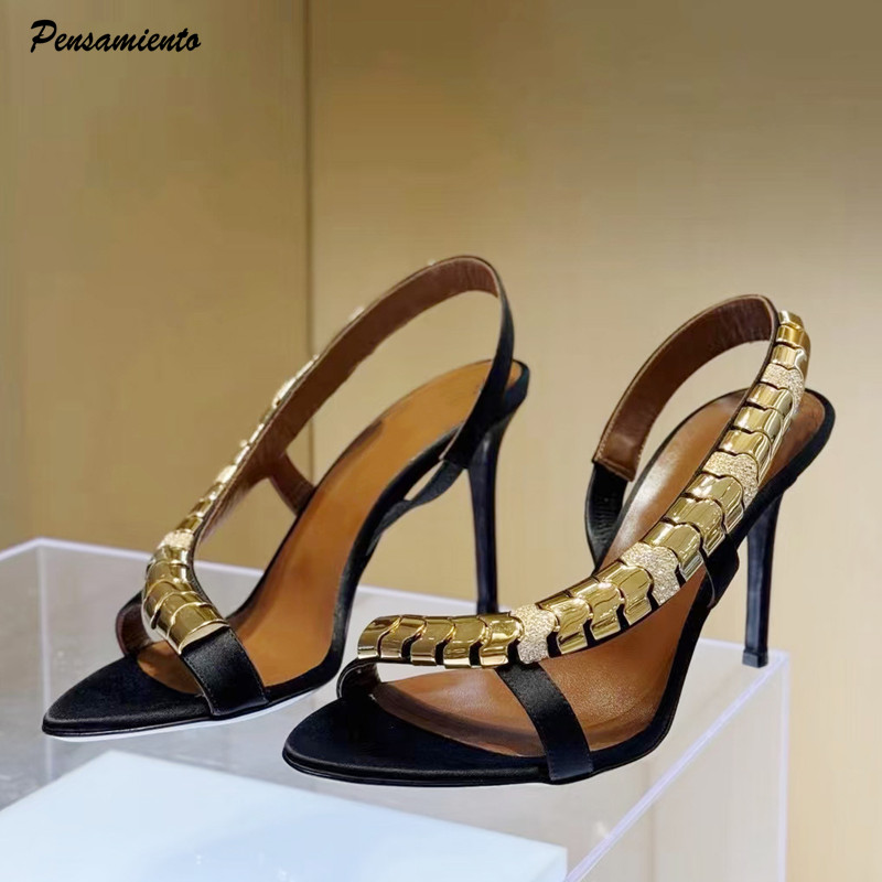 Summer Clothing Sale Women - Роскошные женские гладиаторские сандалии из атласа