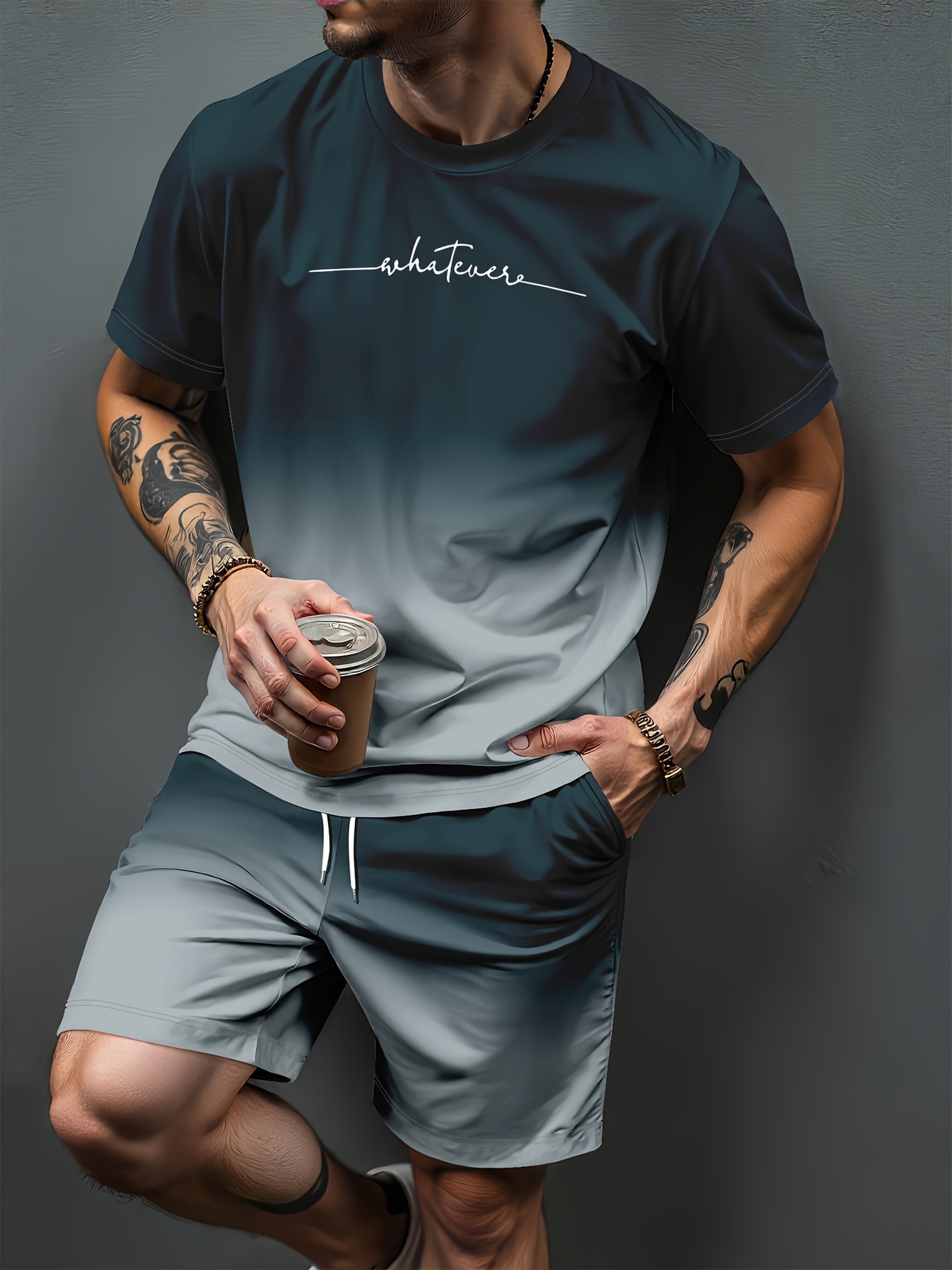 Summer Clothing For Women - Спортивные костюмы с градиентным буквенным принтом