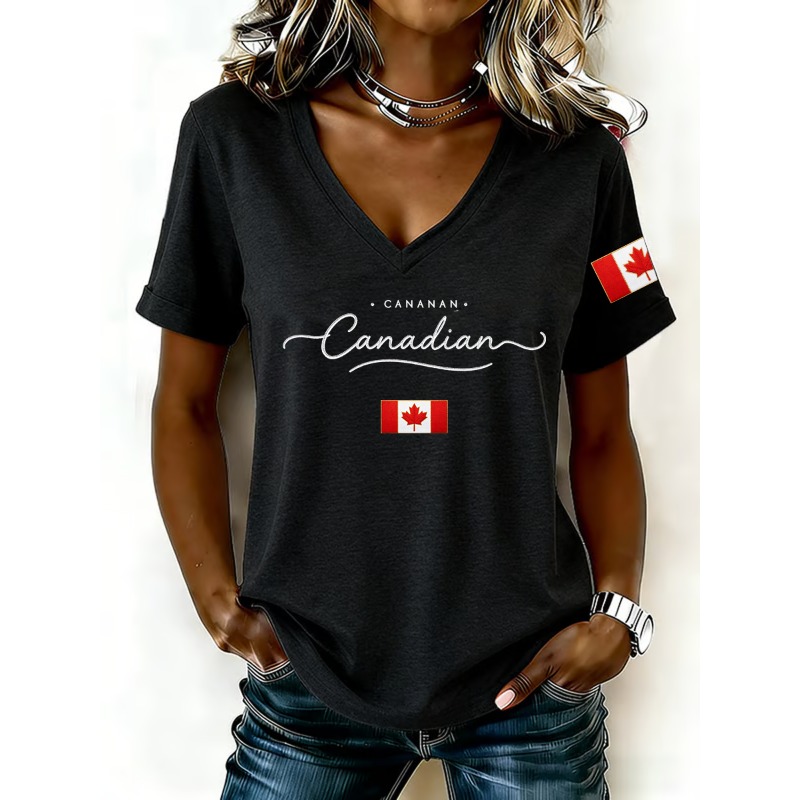 Summer Clothing Women Canada - Женские футболки с принтом национального флага