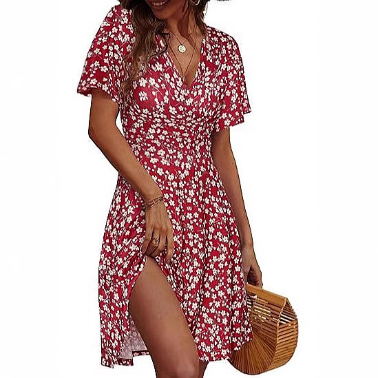 Sundress Midi Floral - Женское летнее платье-сарафан миди без рукавов