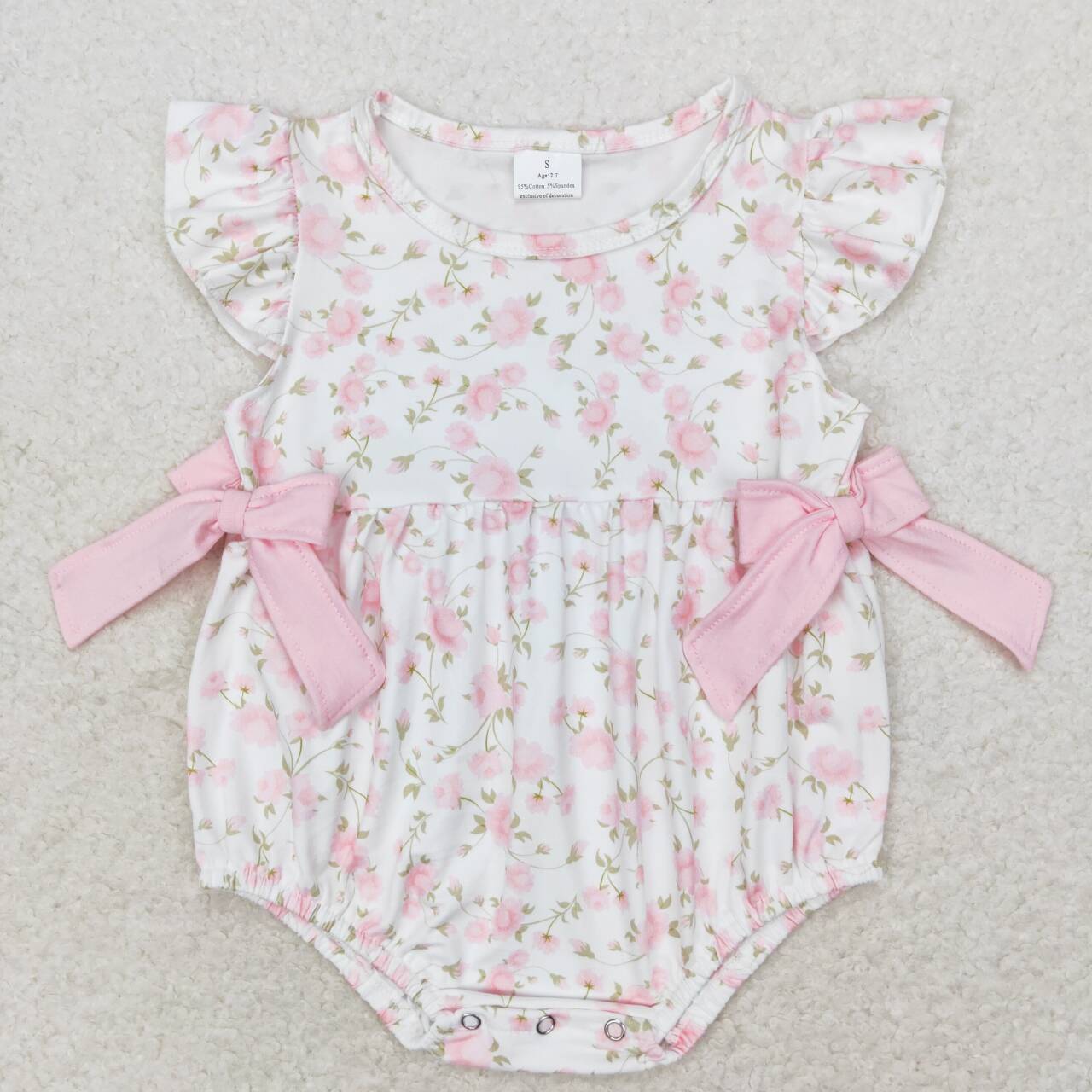 Summer Clothing Kids Sale - Розовые цветочные комбинезоны для новорожденных девочек