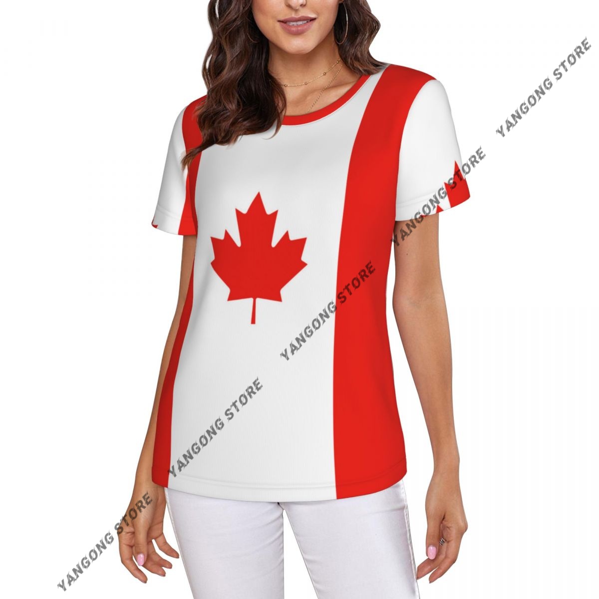 Summer Clothing Women Canada - Женская футболка с канадским флагом Канады,