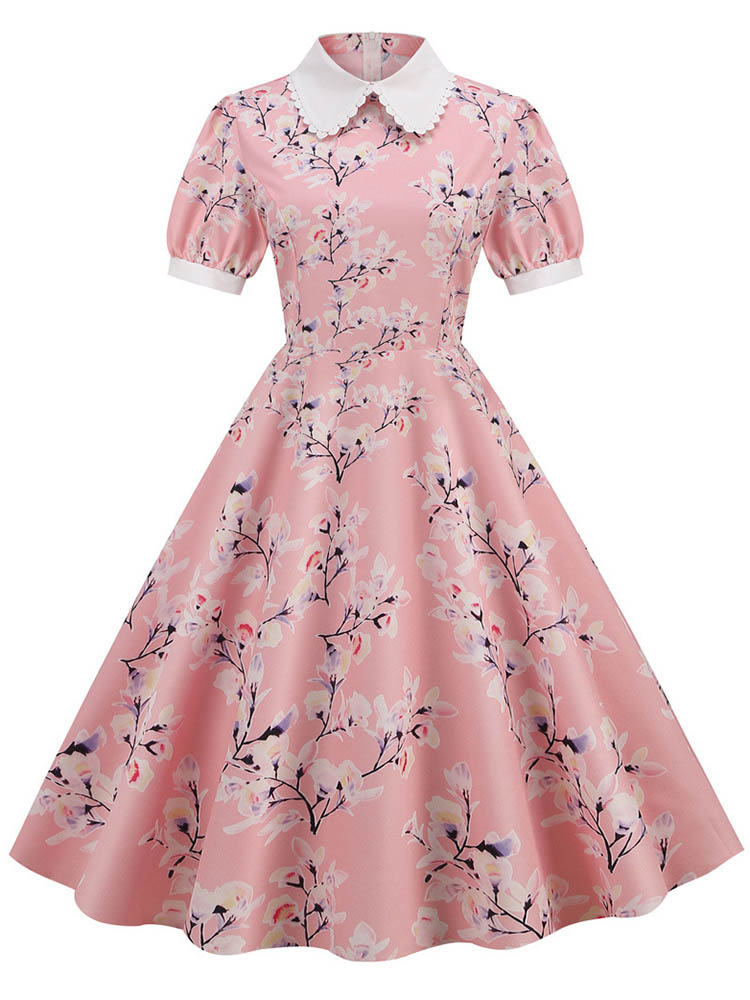 Sundress Midi Floral - Женское платье миди с цветочным принтом,