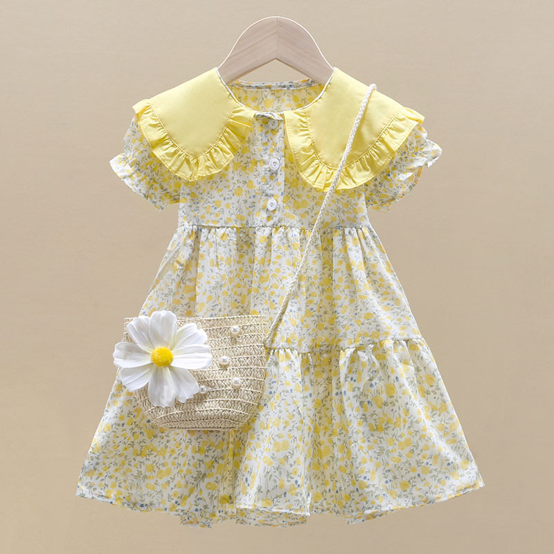 Sundress Midi Floral - 2 шт., летнее желтое Цветочное платье