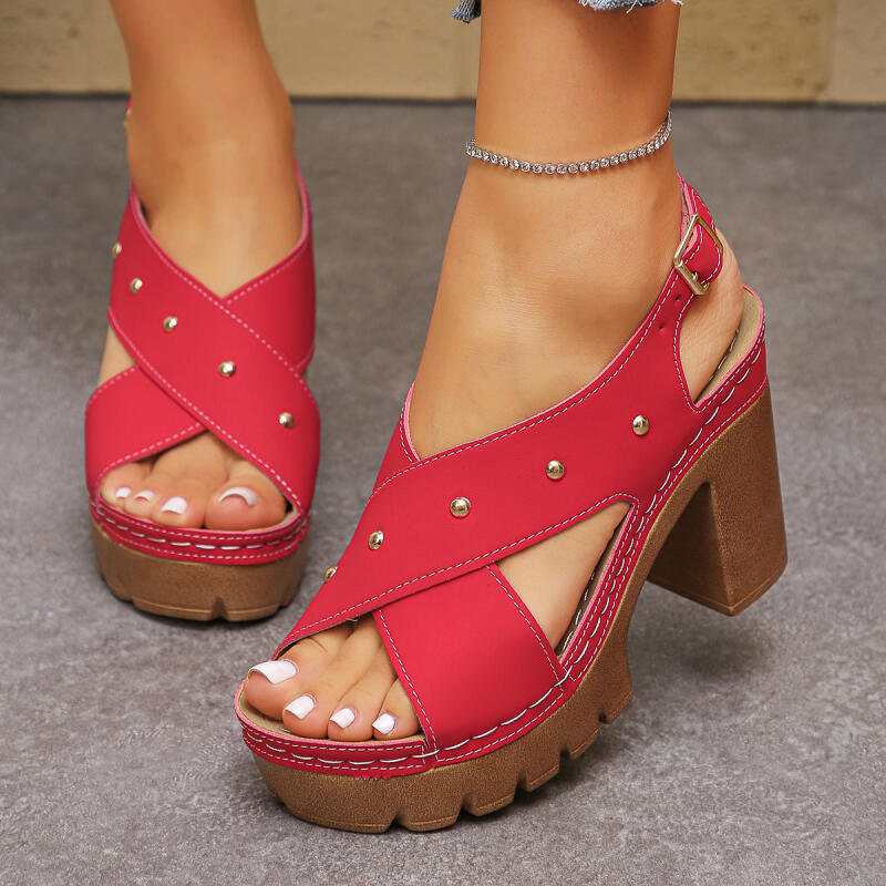 Summer Clothing Sale Women - Винтажные сандалии-гладиаторы на очень высоком каблуке
