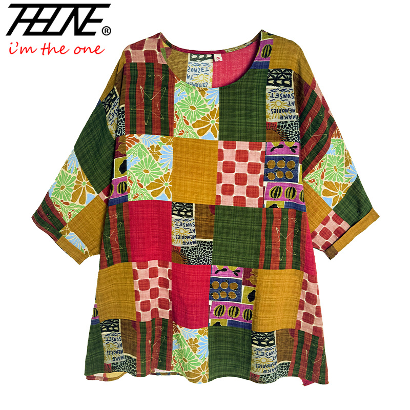 Женская блузка THHONE с принто – обзор и цена Summer Clothing Linen
