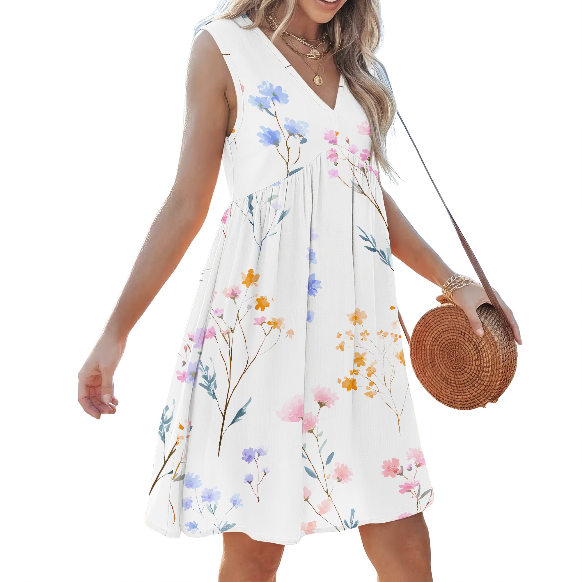Платье с цветочным принтом, бе – обзор и цена Sundress Midi Floral