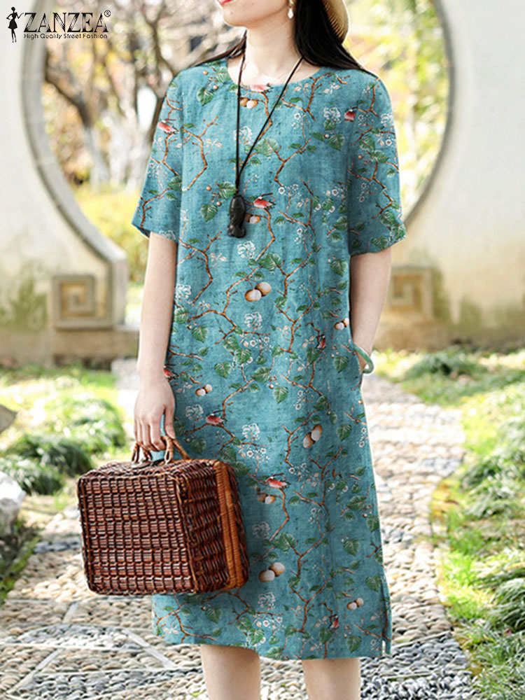 ZANZEA винтажное платье с цвет – обзор и цена Sundress Midi Floral