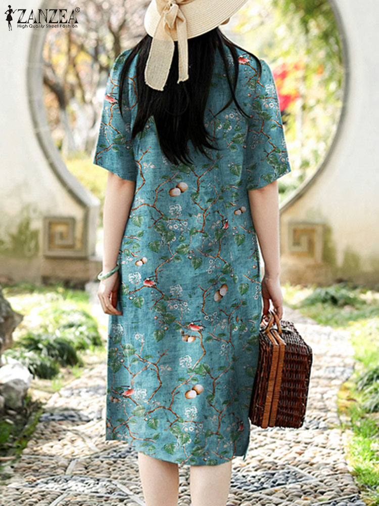 ZANZEA винтажное платье с цвет – обзор и цена Sundress Midi Floral