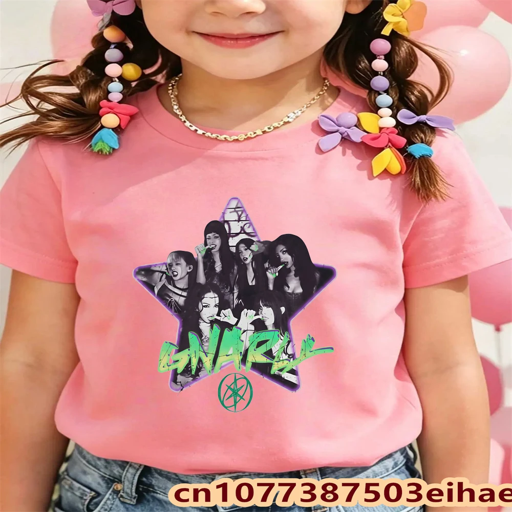 Футболка KATSEYE с модным прин – обзор и цена Summer Clothing Kids Sale